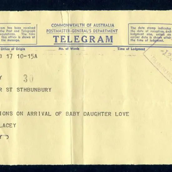 Bunbury Post & Telegraph Office Rectangular rubber ...