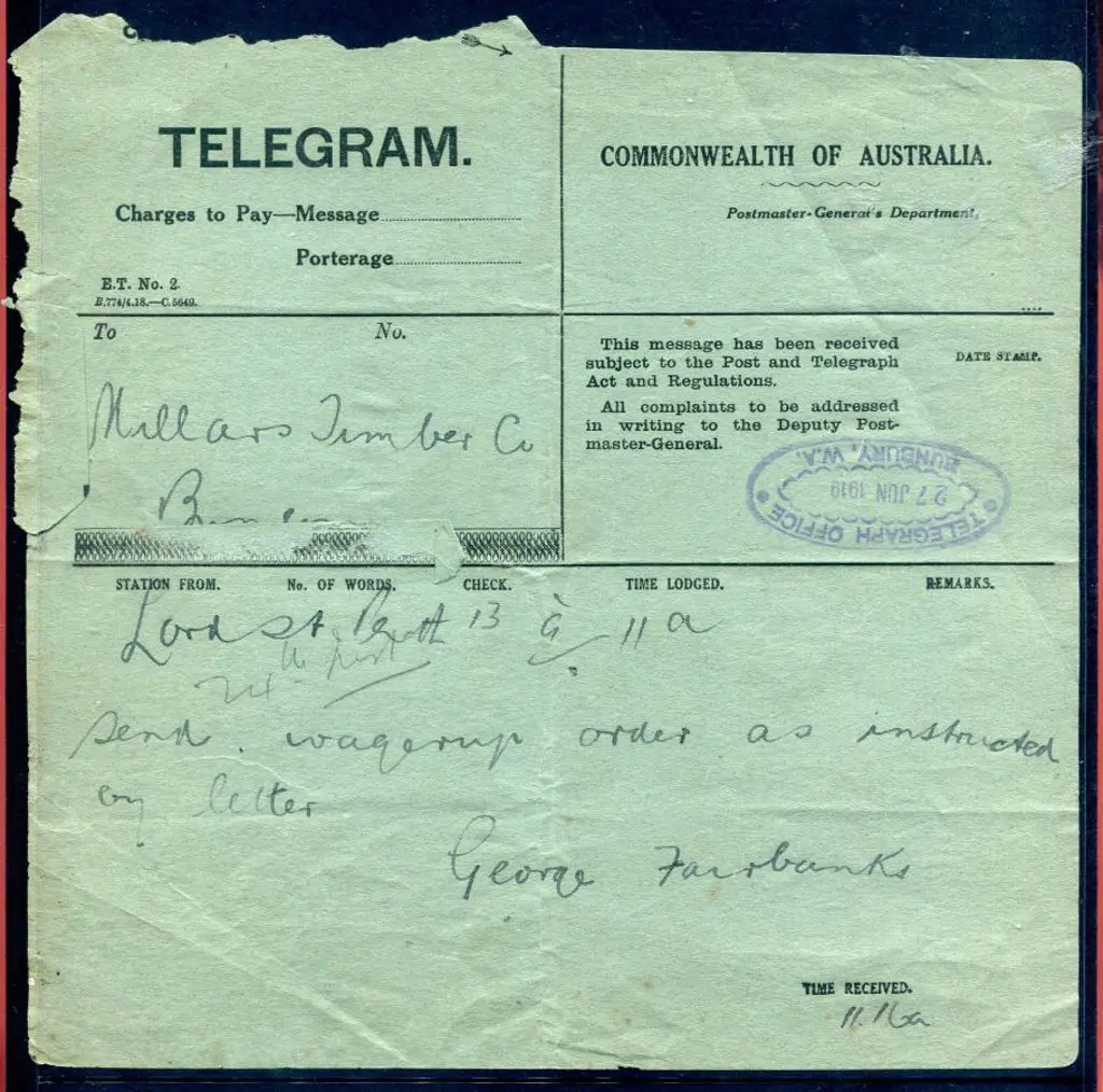 Bunbury Telegraph Office ORS type 3 on Telegram ... Image 1++