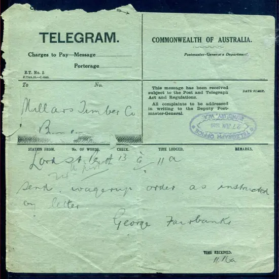 Bunbury Telegraph Office ORS type 3 on Telegram ...