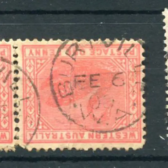 Burtville 3b on 1d red swans pair dated FE 6 09 & ...