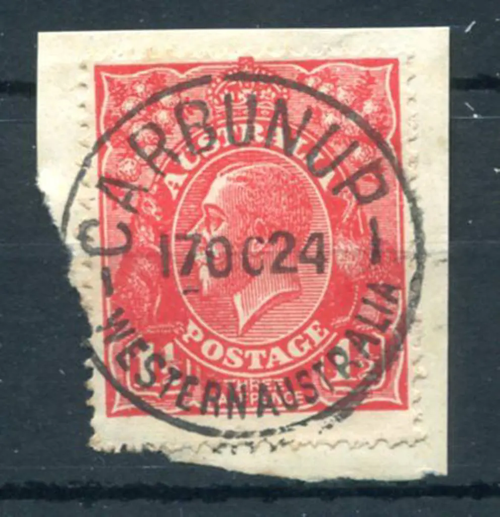 Carbunup A26 Superb strike on 1½d red KGV dated 17 ... Image 1++