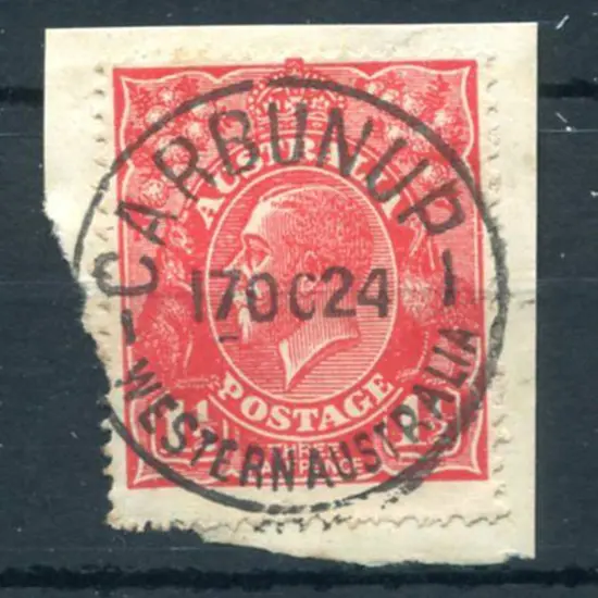 Carbunup A26 Superb strike on 1½d red KGV dated 17 ...