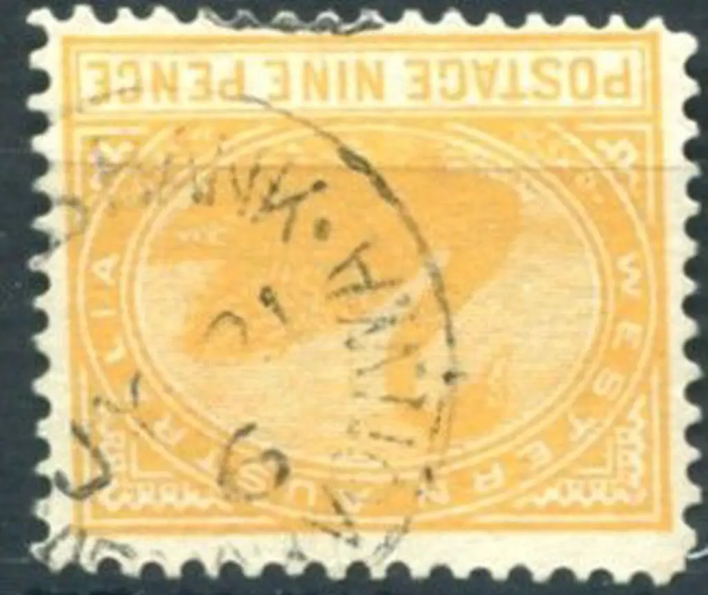 Carnarvon Savings Bank Sbii on 9d orange swan for ... Image 1++