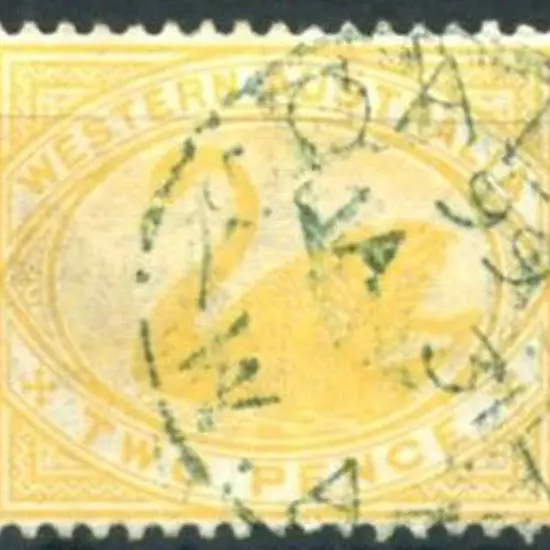 Coalville 3b in blue ink on 2d yellow swan with ...