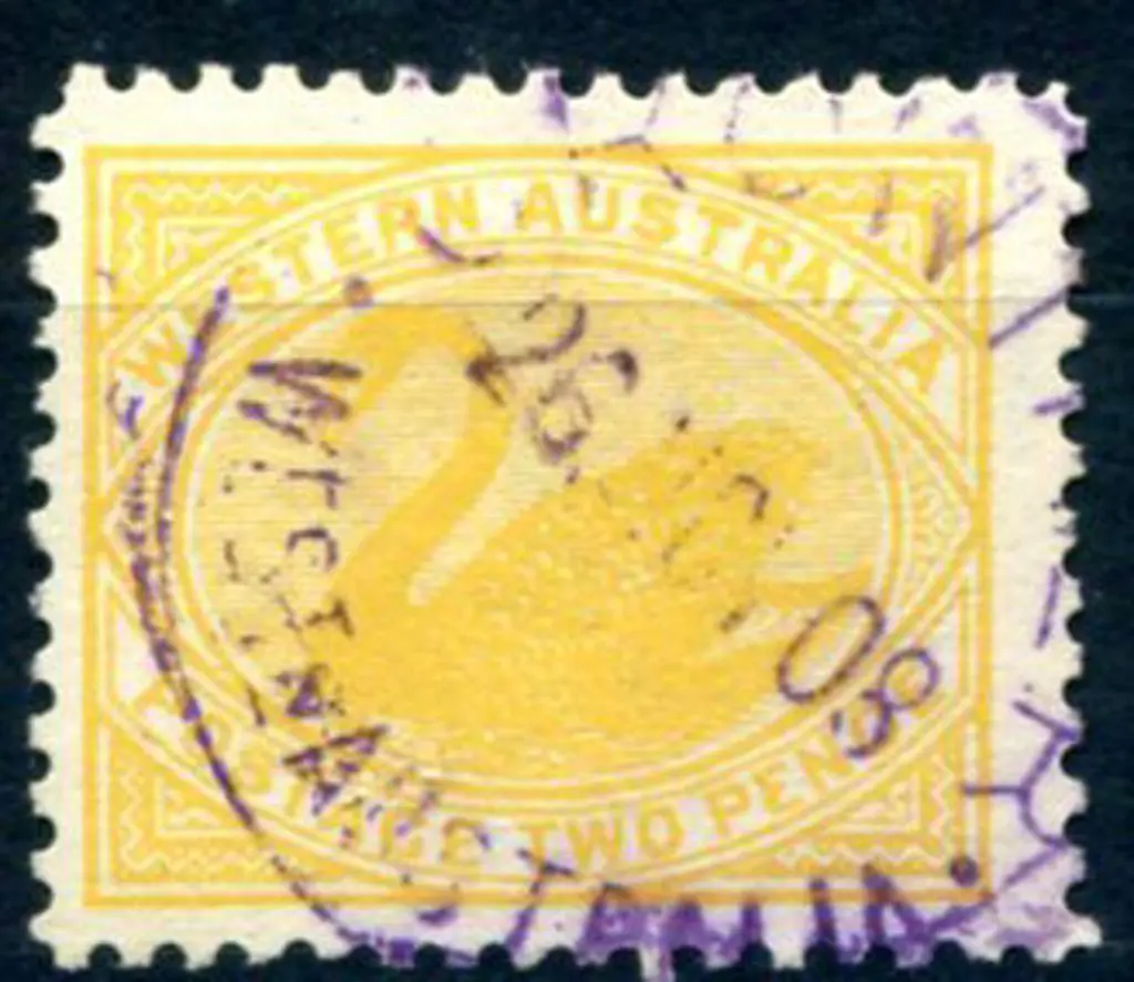 Crowither D27 in violet ink on 2d yellow swan for ... Image 1++