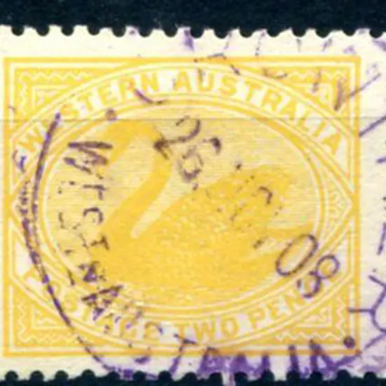 Crowither D27 in violet ink on 2d yellow swan for ...