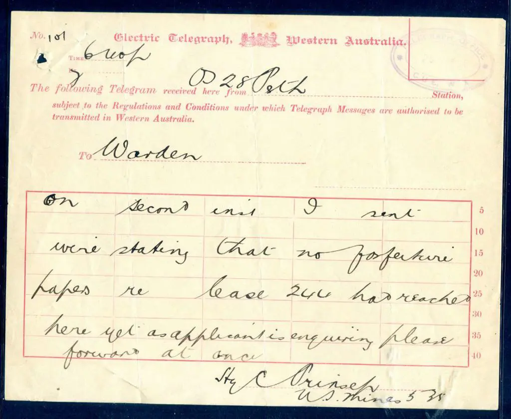 Cue Telegraph Office Oval rubber stamp which is a ... Image 1++