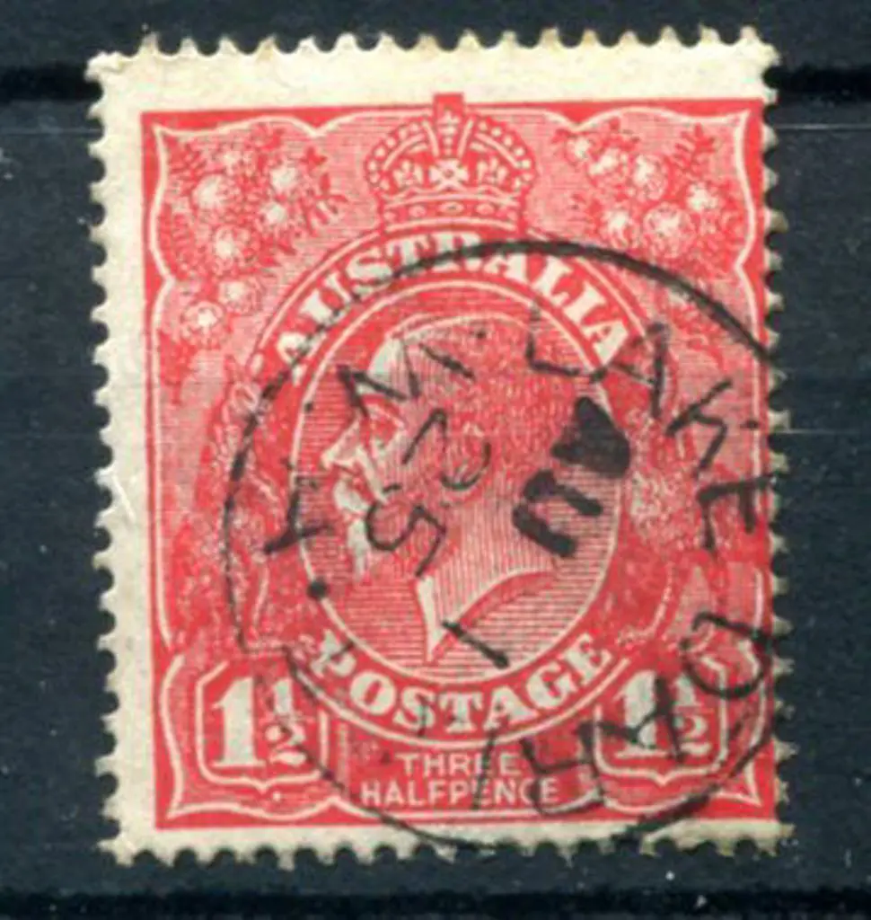 Lake Darot (a) 3b on 1½d red KGV for AU 1 25. ... Image 1++