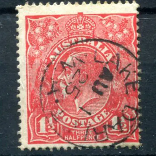 Lake Darot (a) 3b on 1½d red KGV for AU 1 25. ...