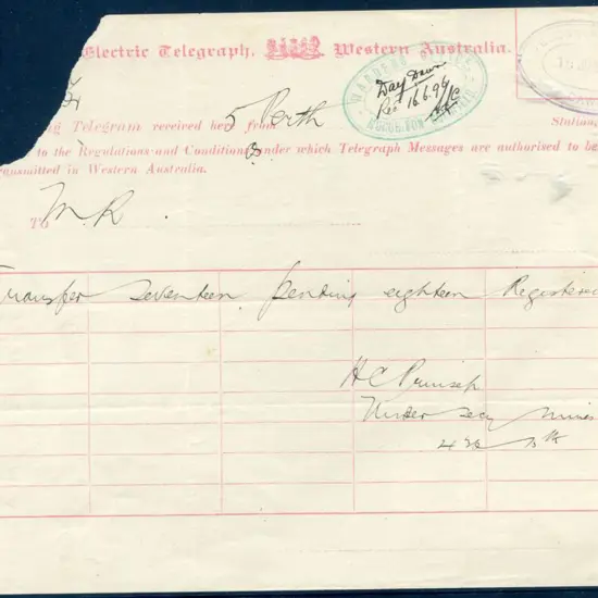 Day Dawn Telegraph Office ORS2 dated 16 JUN 96 on ...