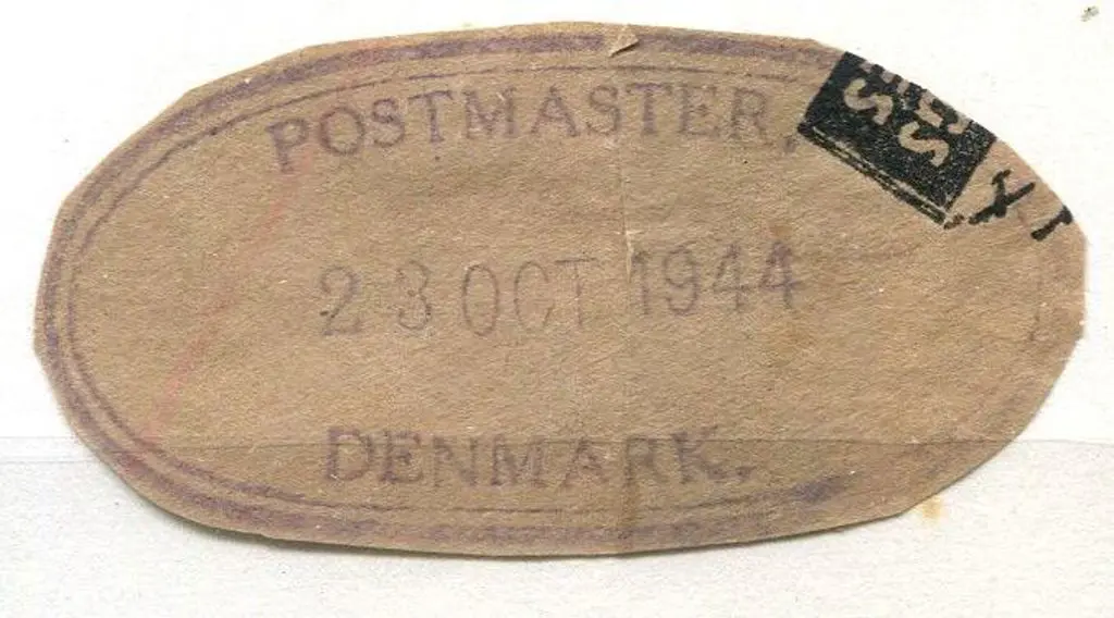 Denmark Postmaster ORS1 Cut around on brown paper ... Image 1++