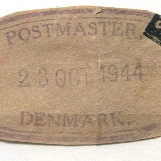 Denmark Postmaster ORS1 Cut around on brown paper ...