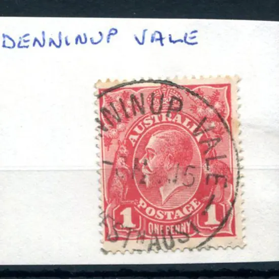 Denninup Vale B30 75% strike on 1d red KGV 3 MY ...