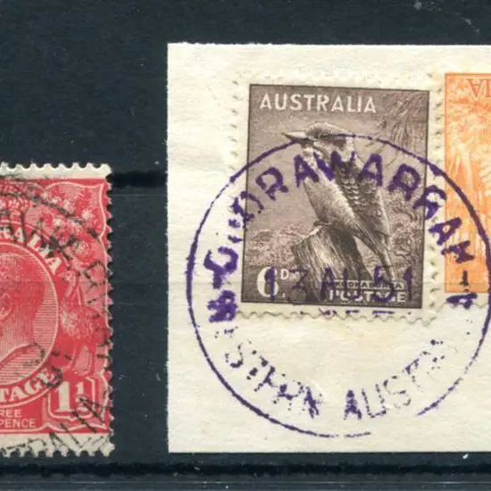 Doorawarrah A31 on 1½d red KGV for 24 OC 25 & ...