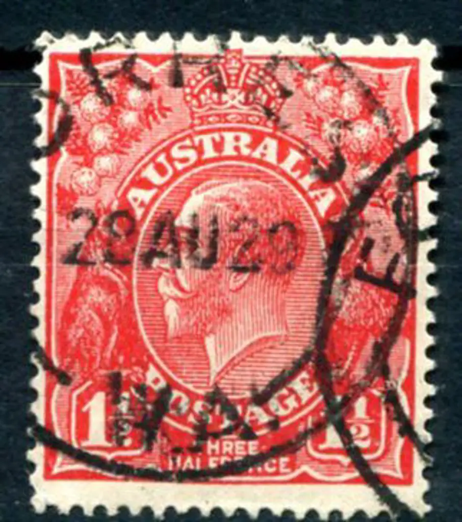 Forrest C28 80% strike on 1½d red KGV for 28 AU ... Image 1++