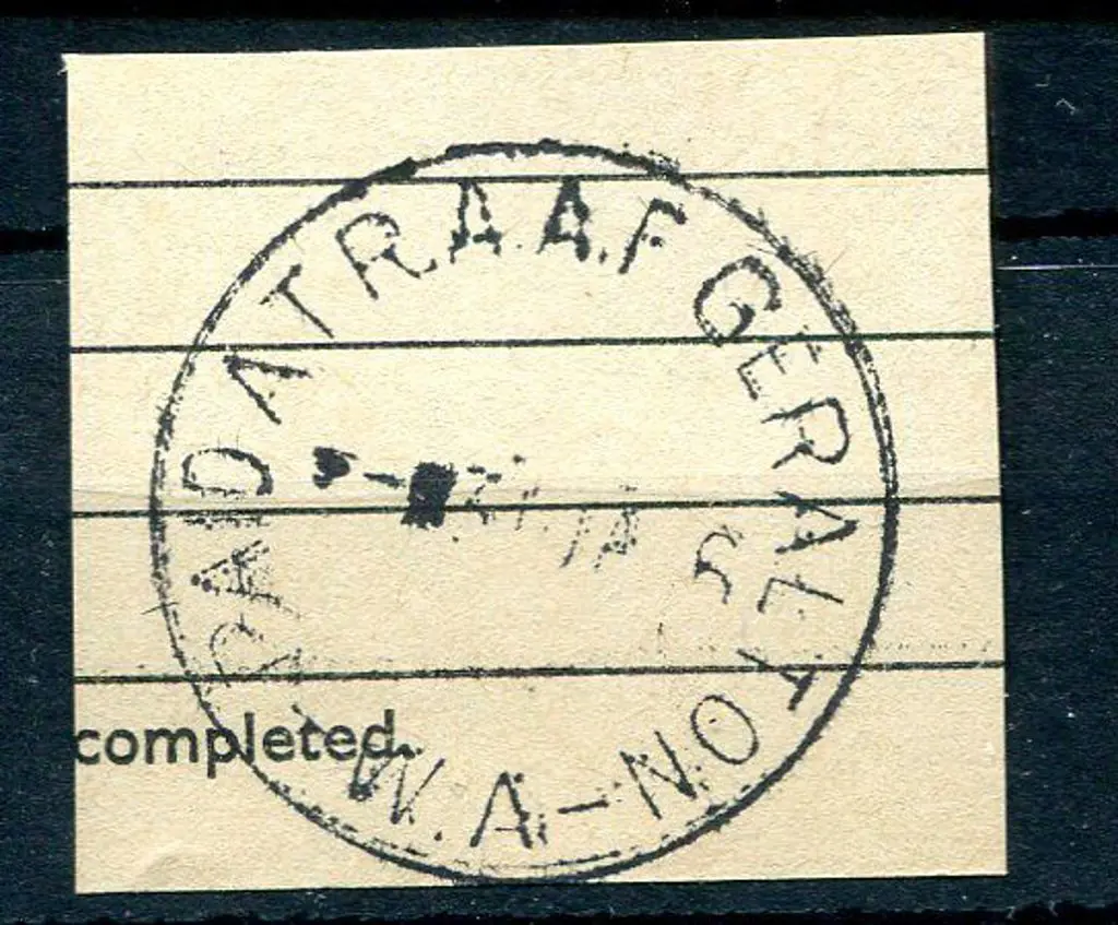 Geraldton R.A.A.F. Paid At 100% impression on part ... Image 1++
