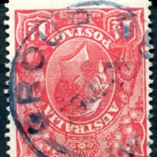 Group 88 70% strike in blue ink on 1½d red KGV for ...
