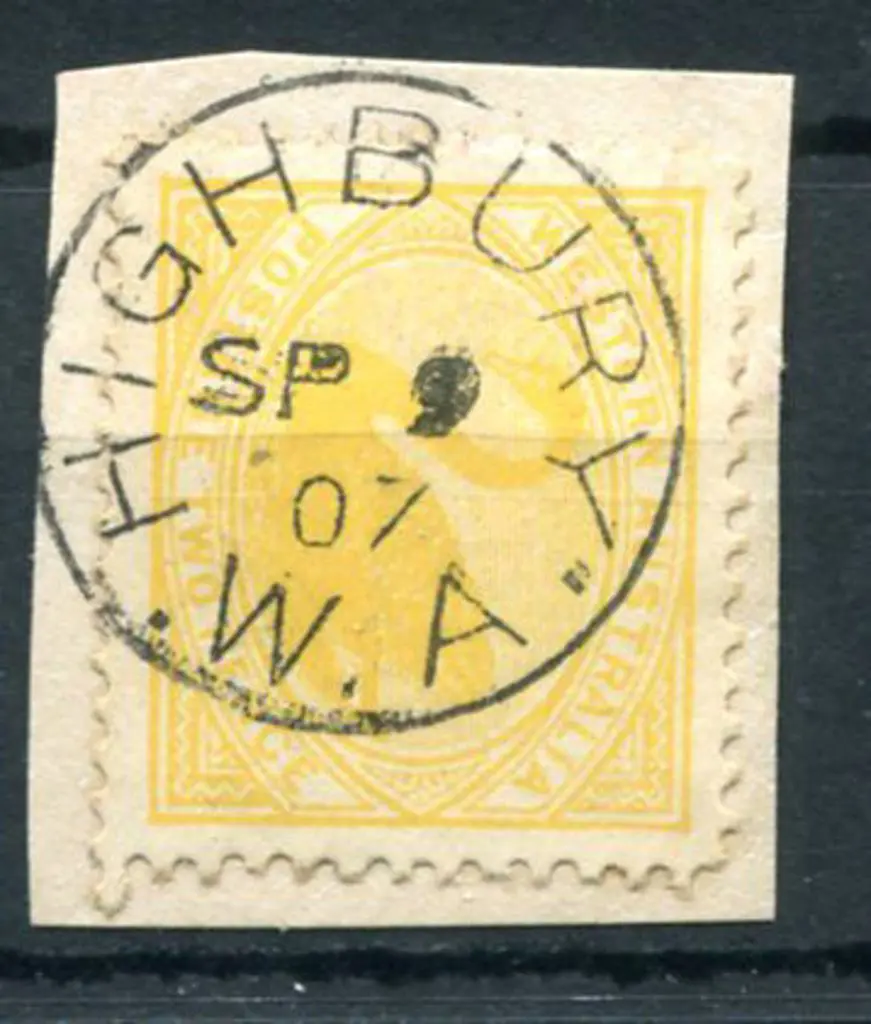 Highbury 3b Superb cancel on 2d yellow swan on ... Image 1++