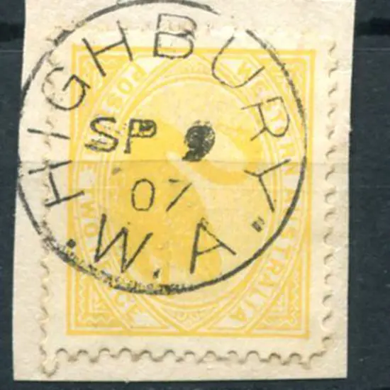 Highbury 3b Superb cancel on 2d yellow swan on ...