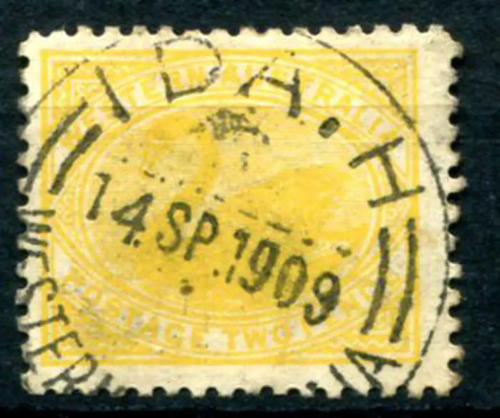 Ida H A28 Bold 85% strike on 2d yellow swan for 14 ... Image 1++