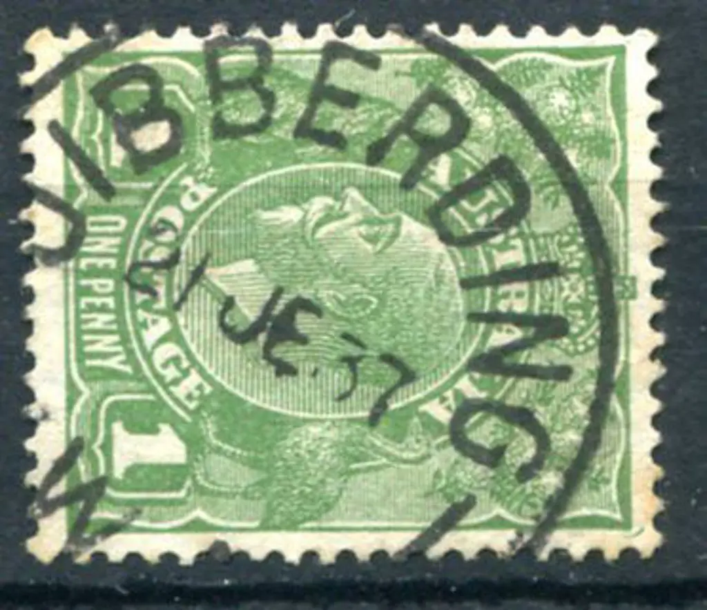 Jibberding C31 on 1d green KGV dated 21 JE 37. ... Image 1++