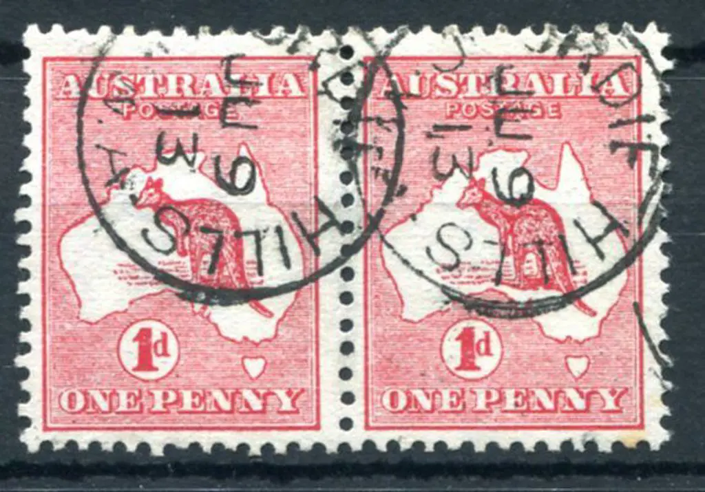 Jourdie Hills 3b on 1d red kangaroos pair dated JU ... Image 1++