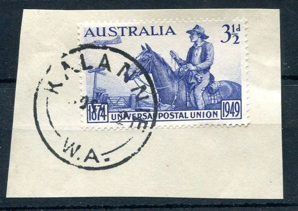 Kalannie C28 Bold full cancel tying 3½d UPU to ... Image 1++