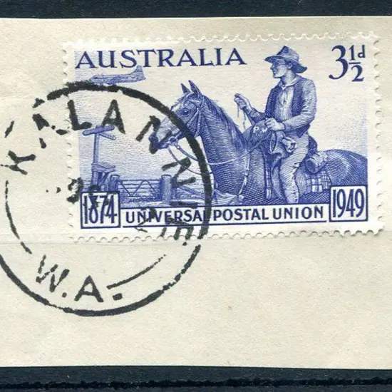 Kalannie C28 Bold full cancel tying 3½d UPU to ...
