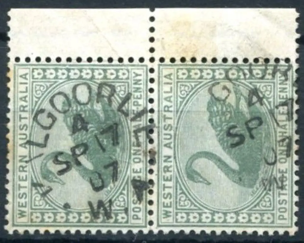 Kalgoorlie 3b-a index 4 on ½d green swans pair ... Image 1++