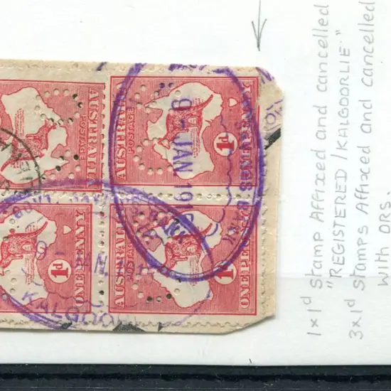 Kalgoorlie Govt Savings Bank Oval rubber stamp ORS ...