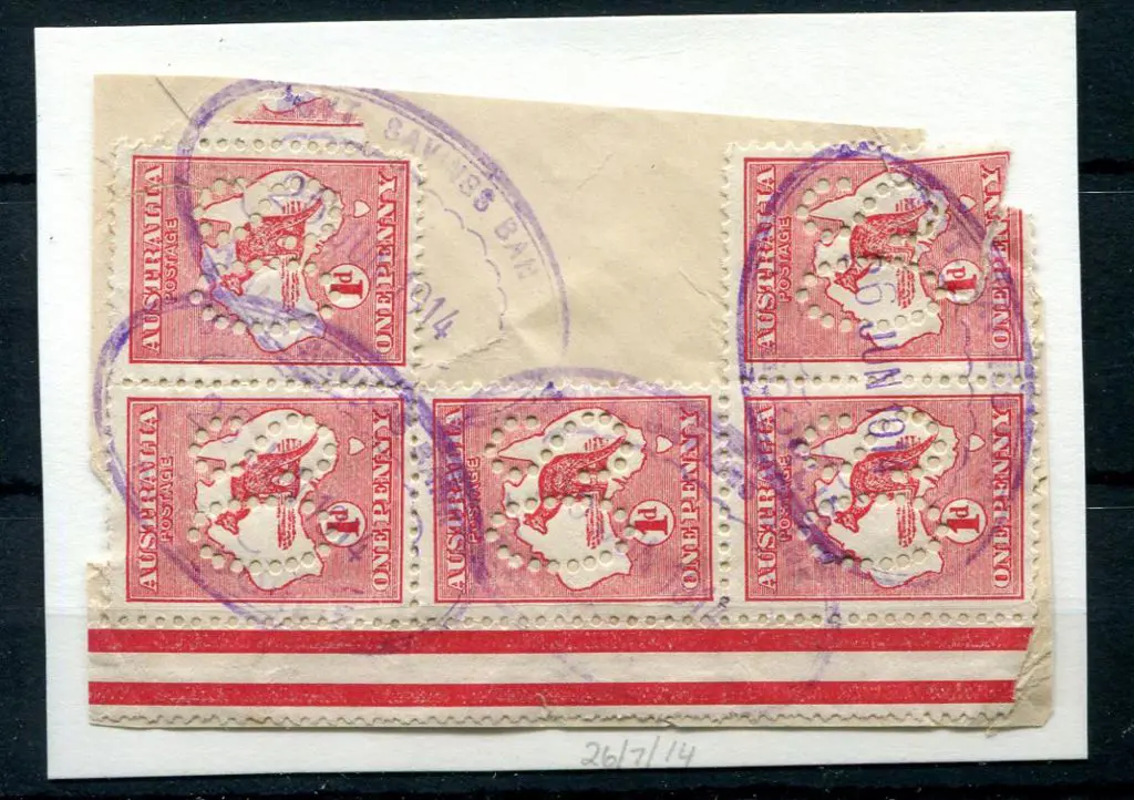 Kalgoorlie Govt Savings Bank Oval rubber stamp ORS ... Image 1++