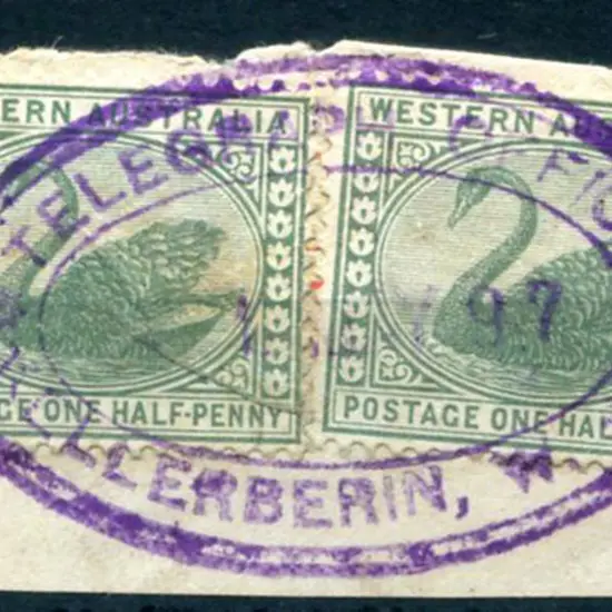 Kellerberrin Telegraph Office ORS2 on ½d green ...