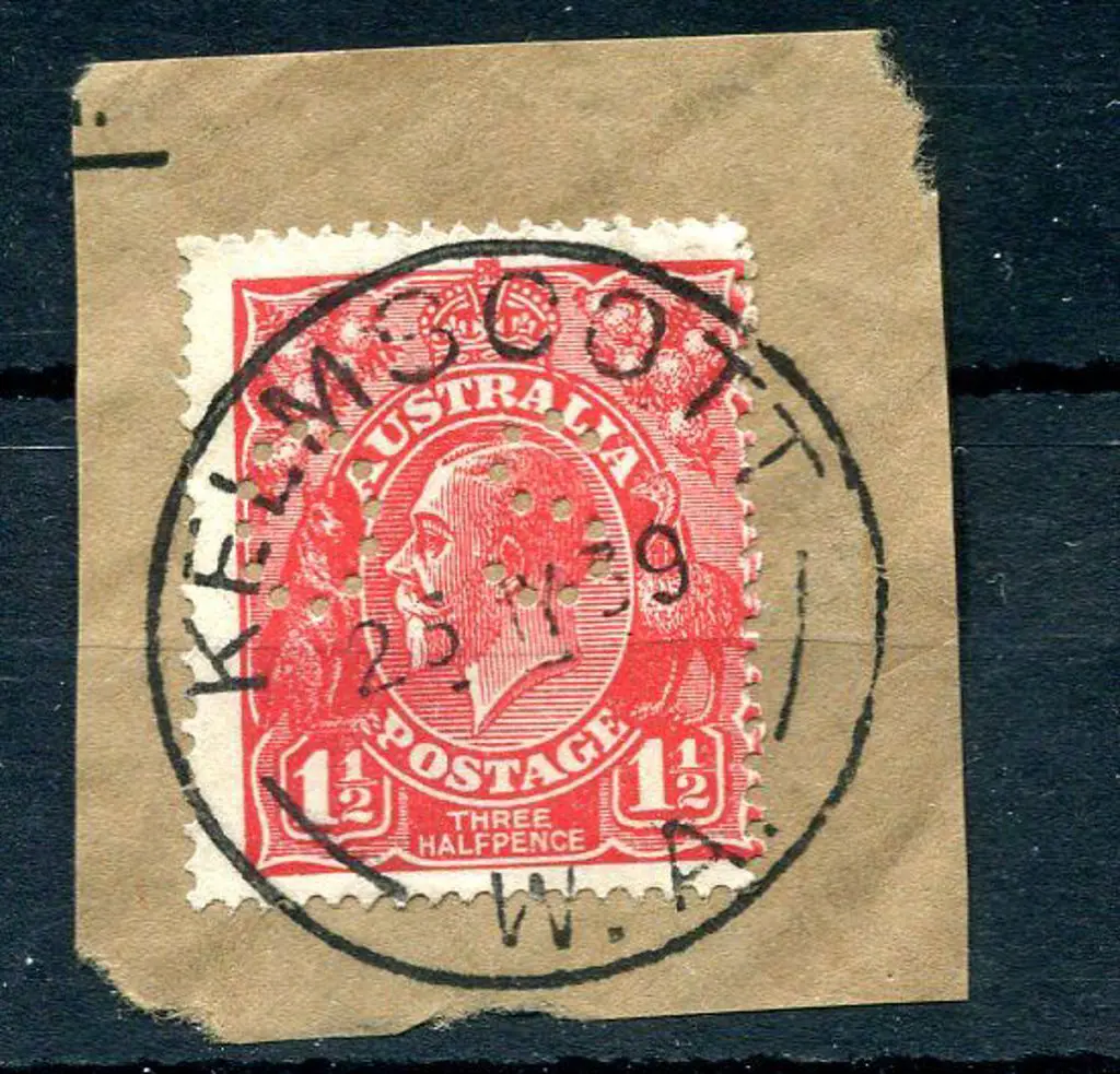 Kelmscott dated 23 MY 39 on "OS" perfined 1½ red ... Image 1++