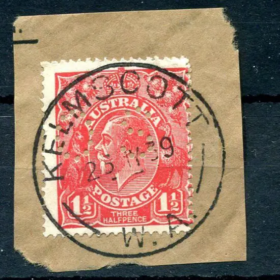 Kelmscott dated 23 MY 39 on "OS" perfined 1½ red ...