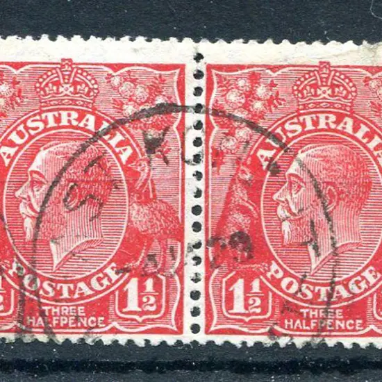 Kondut East B28 80% strike on 1½d red KGV pair ...