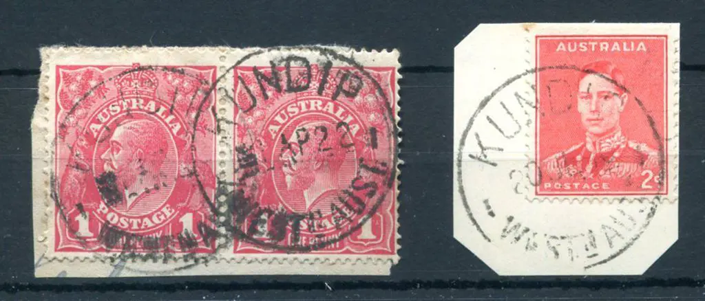 Kundip B27 on 1d red KGV pair on piece for 1 AP ... Image 1++