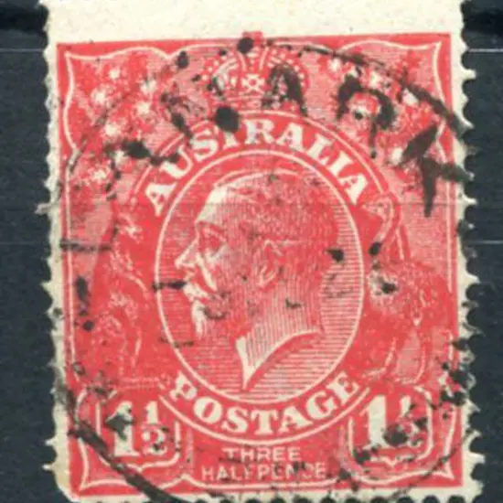 Lanark A27 on 1½d red KGV dated 9 FEB 26. PMI date ...