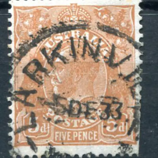 Larkinville C30 on 5d yellow-brown KGV dated 5 DE ...