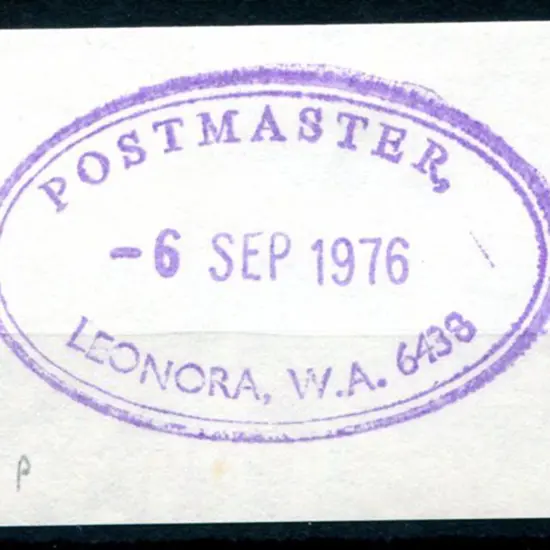 Leonora Postmaster ORS 1 on piece dated -6 SEP ...