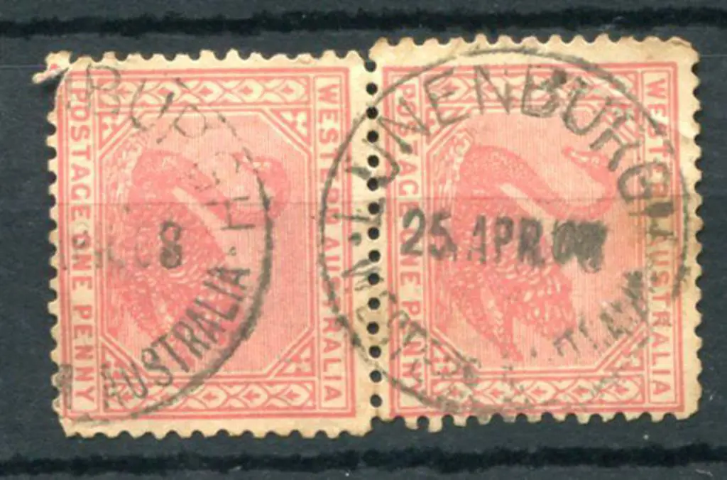 Lunenburgh A26 Complete strike on 1d red swans ... Image 1++