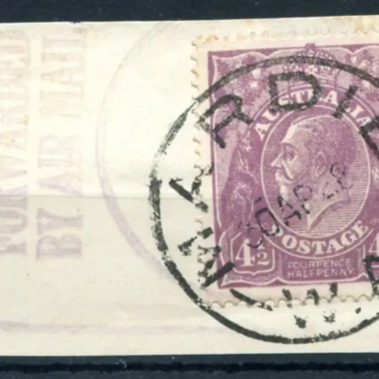 Mardie C30 On piece with part "FORWARDED BY AIR ...