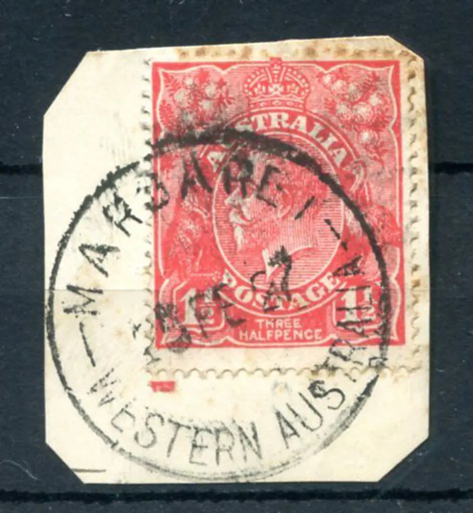Margaret (River) A30 on 1½d red KGV on piece dated ... Image 1++