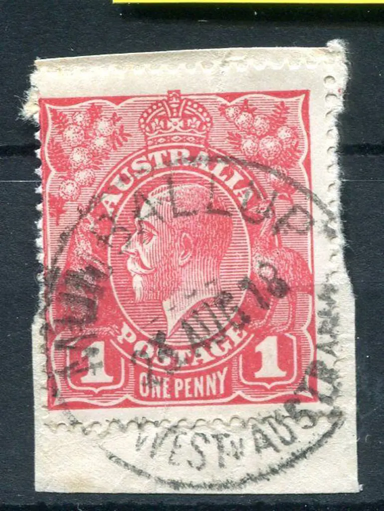 Mumballup D27-b on 1d red KGV on piece dated 23 ... Image 1++