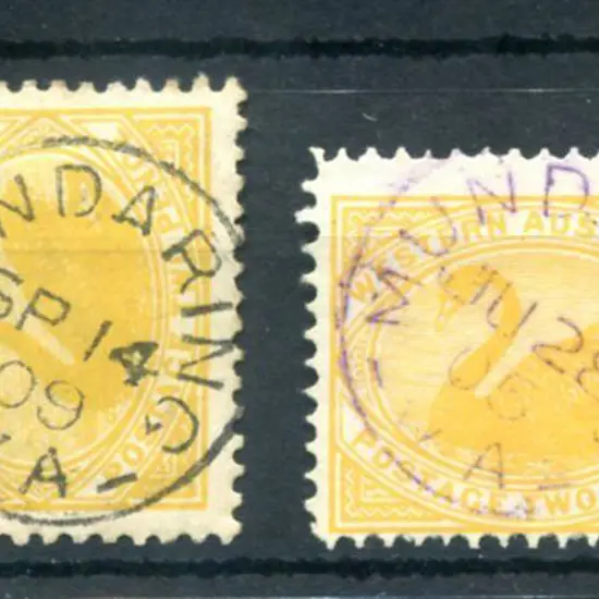 Mundaring 3b in two colours with violet ink dated ...