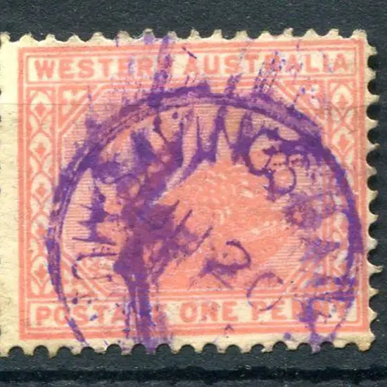 Mundaring Savings Bank SBi in violet ink on 1d red ...