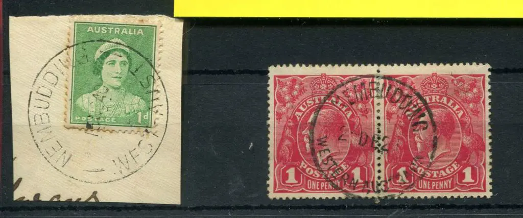 Nembudding A27 on 1d red KGV pair for 2 DE 21 (PMI ... Image 1++