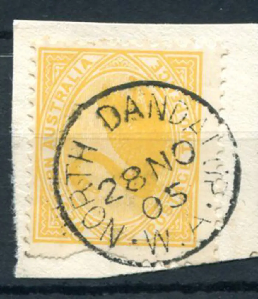 North Dandalup 3b on 2d yellow swan on piece dated ... Image 1++