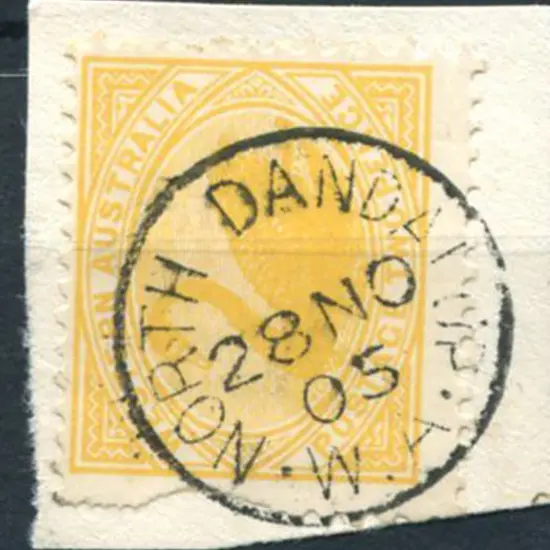 North Dandalup 3b on 2d yellow swan on piece dated ...