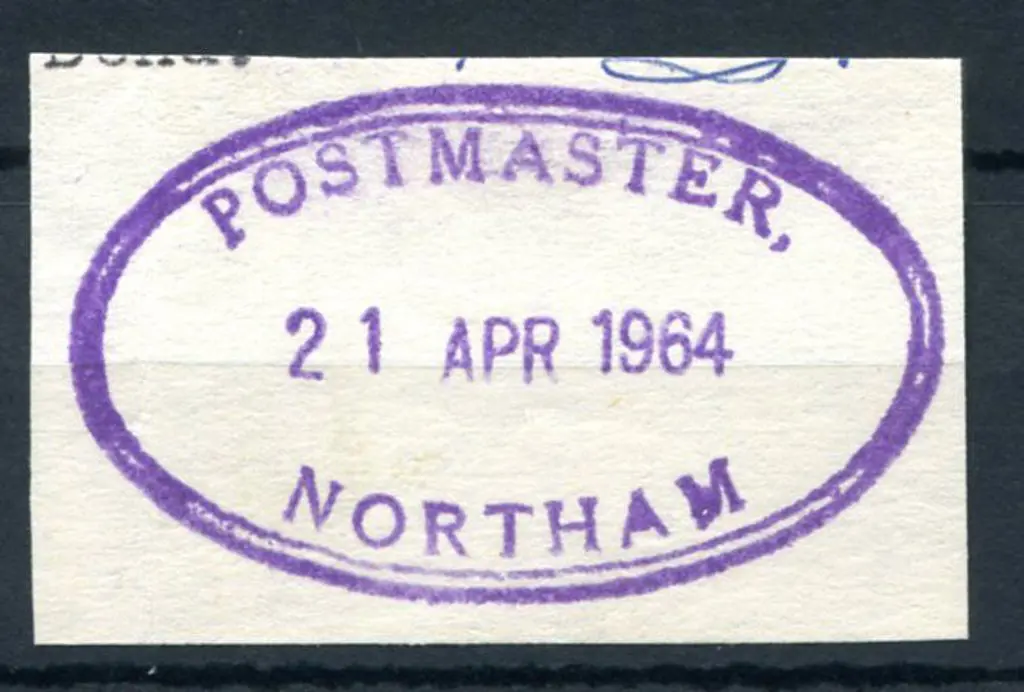 Northam Postmaster ORS 1 in violet on piece for 21 ... Image 1++