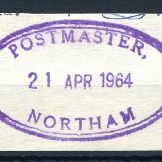 Northam Postmaster ORS 1 in violet on piece for 21 ...
